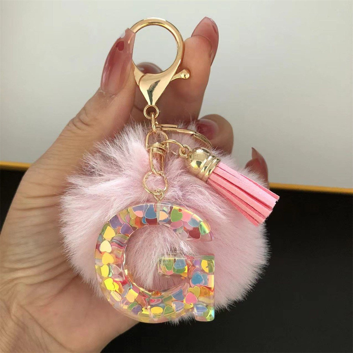 Initial Letter Keychain, heart type Keychain Cute Resin, Initial Keychain Backpack Charms, Key chain for Women, Girls - Image 22