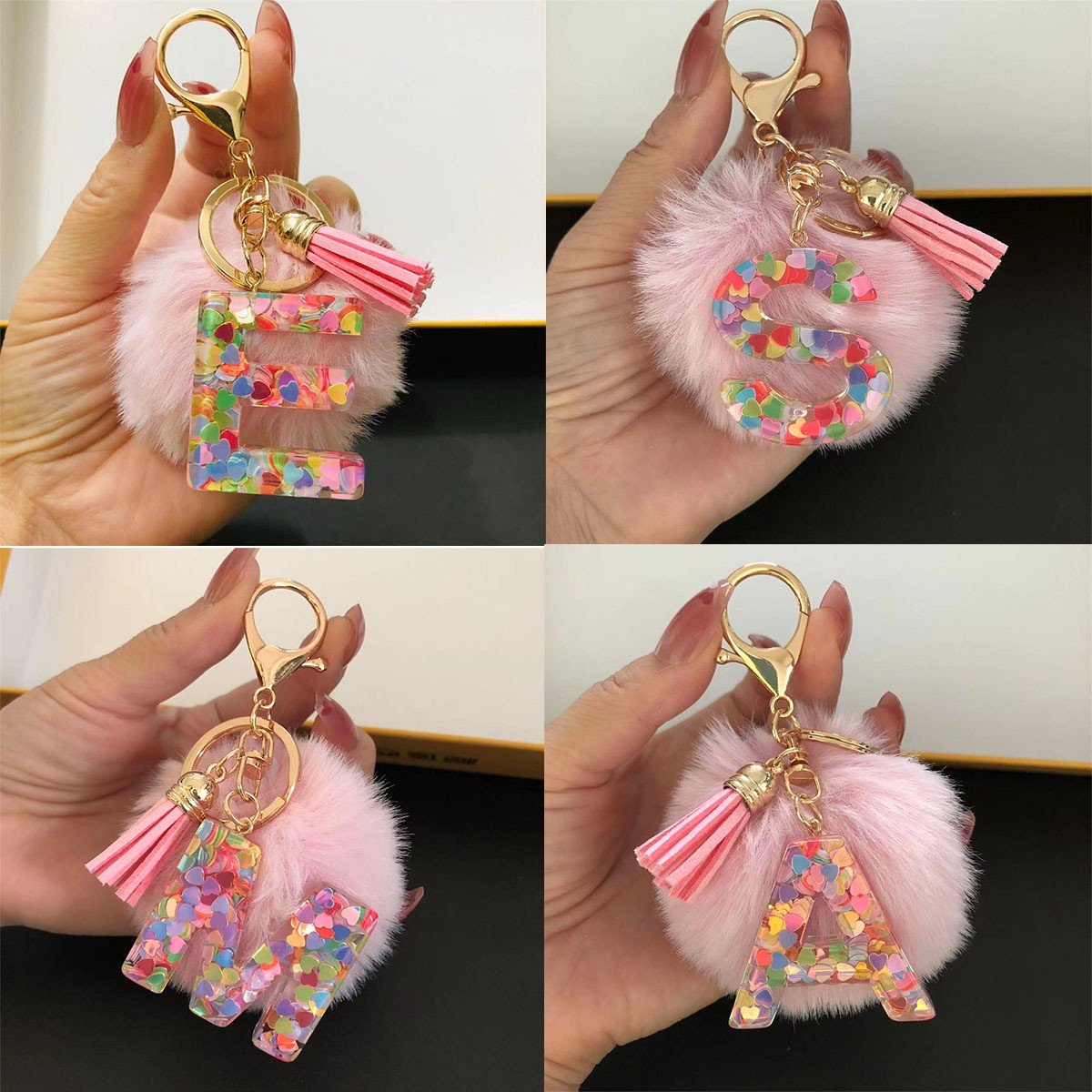 Initial Letter Keychain, heart type Keychain Cute Resin, Initial Keychain Backpack Charms, Key chain for Women, Girls - Image 18