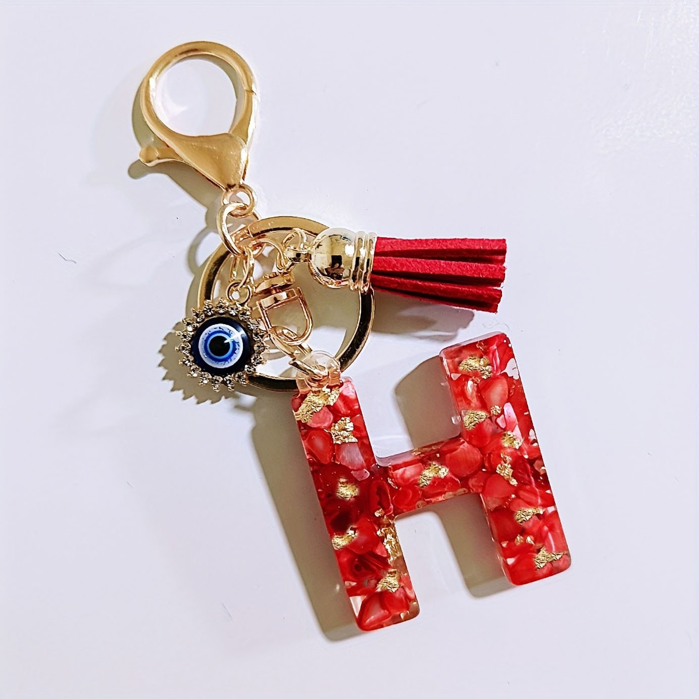 Initial Letter Keychain, Evil Eye Keychain Cute Resin, Initial Keychain Backpack Charms, Key chain for Women, Girls - Image 35