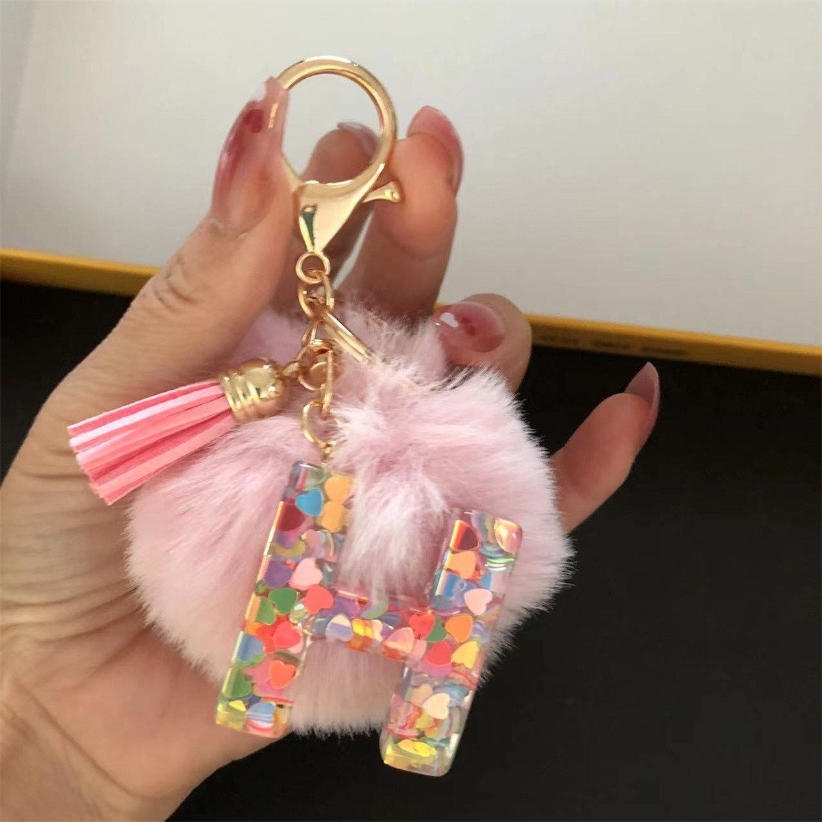 Initial Letter Keychain, heart type Keychain Cute Resin, Initial Keychain Backpack Charms, Key chain for Women, Girls - Image 17
