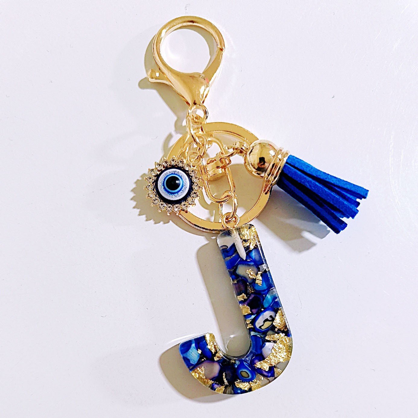 Initial Letter Keychain, Evil Eye Keychain Cute Resin, Initial Keychain Backpack Charms, Key chain for Women, Girls - Image 12