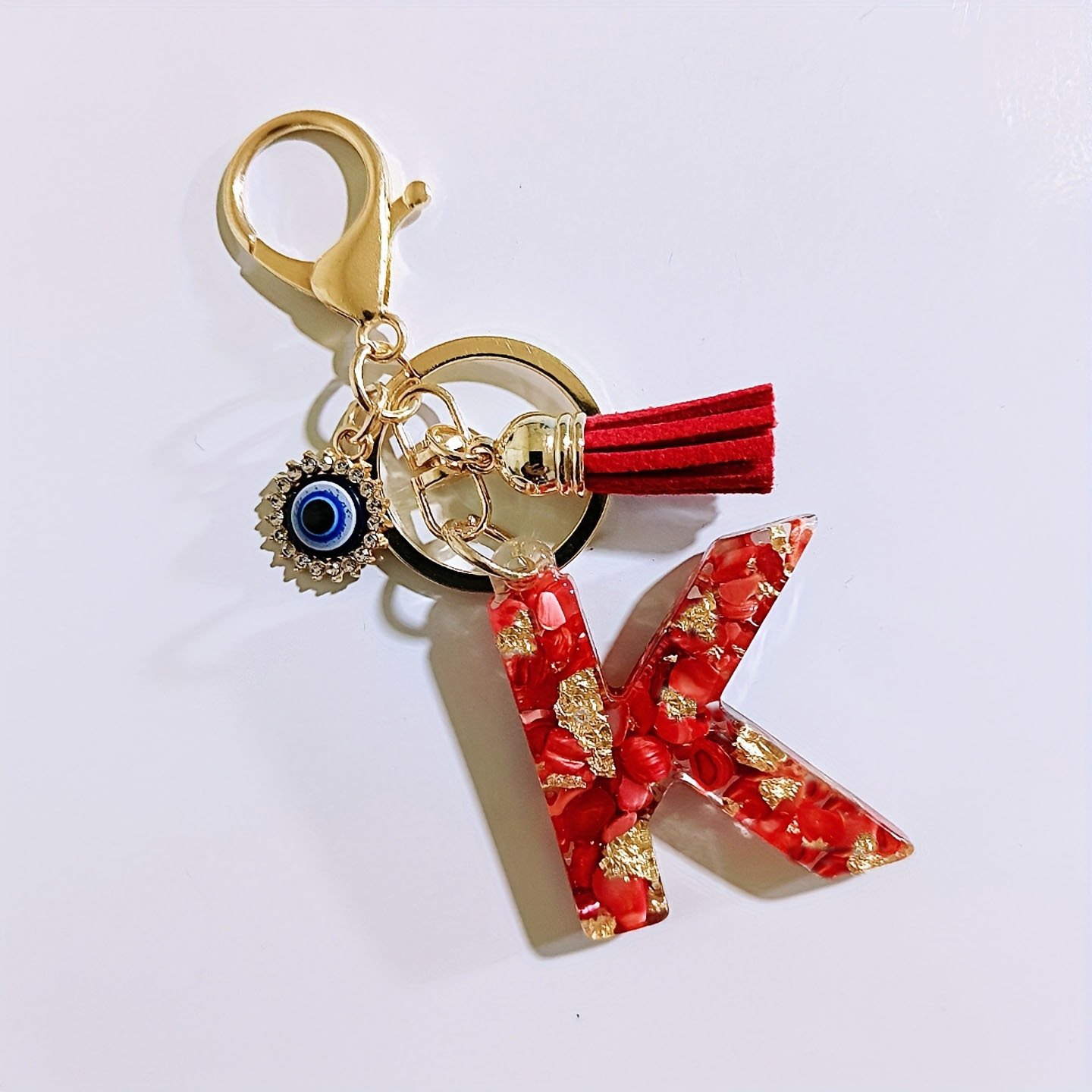 Initial Letter Keychain, Evil Eye Keychain Cute Resin, Initial Keychain Backpack Charms, Key chain for Women, Girls - Image 29