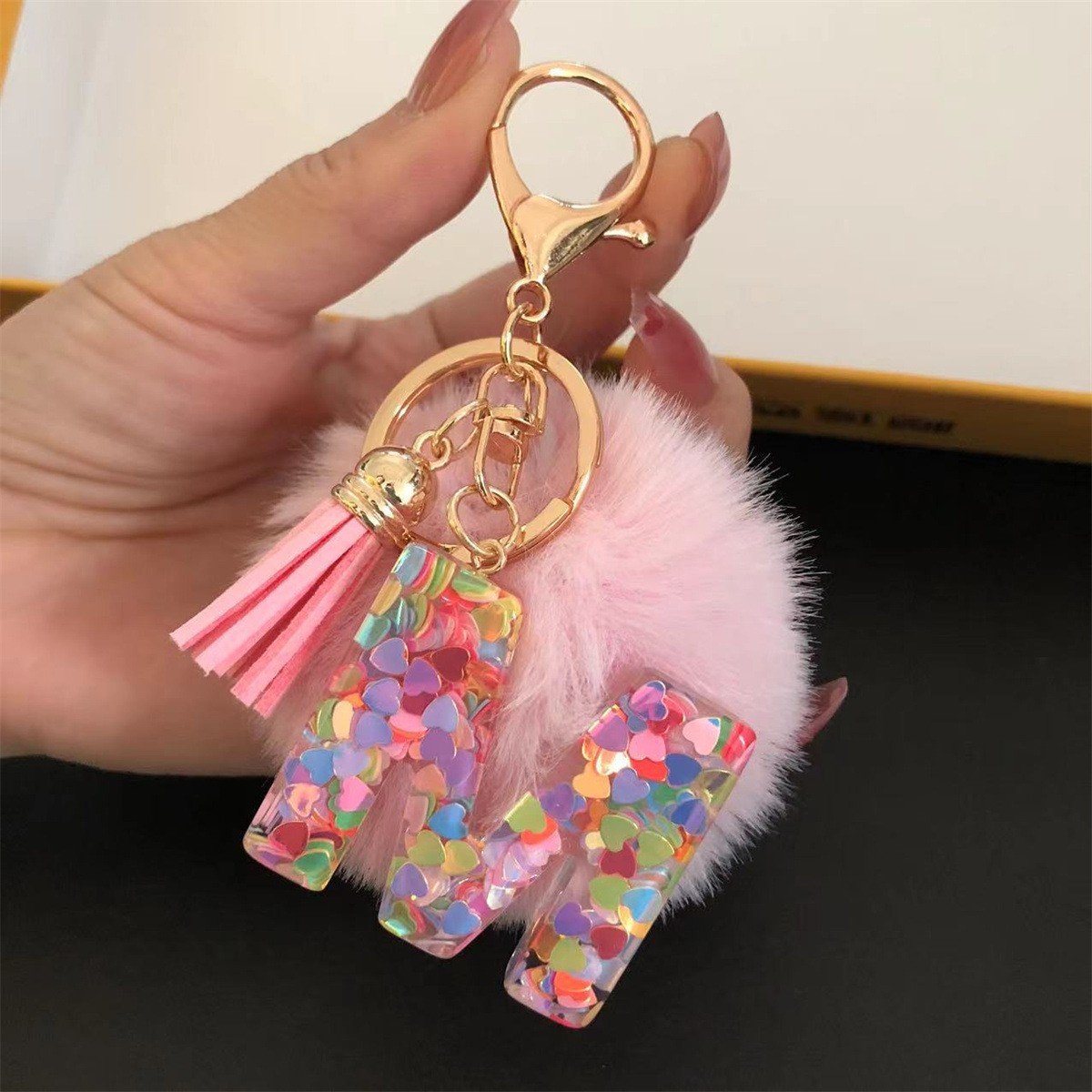 Initial Letter Keychain, heart type Keychain Cute Resin, Initial Keychain Backpack Charms, Key chain for Women, Girls - Image 12