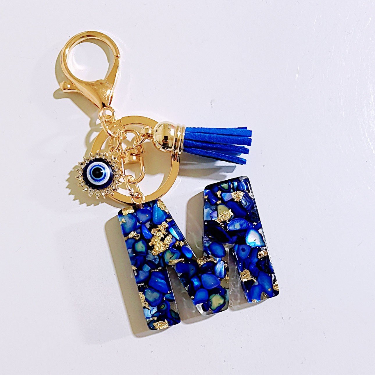 Initial Letter Keychain, Evil Eye Keychain Cute Resin, Initial Keychain Backpack Charms, Key chain for Women, Girls - Image 15