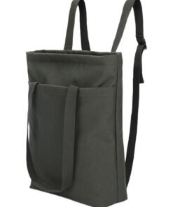 Custom Logo Dual Carry Canvas Tote Backpack | Two Way Shoulder & Hand Bag - Image 3