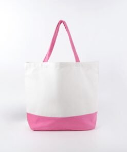Canvas Tote Bag with External Pocket & Top Zipper Closure, Reusable Grocery Shopping Bag for Daily Essentials