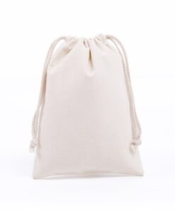 Natural Cotton Drawstring Gift Bags, Blank Plain Canvas Drawstring Pouch, Reusable Custom Logo Sack for DIY Craft, Jewelry Storage, Wedding Favors & Party Gift Packaging