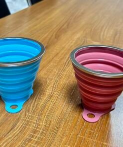 Silicone Collapsible Travel Cup - Silicone Folding Camping Cup with Lids - Expandable Drinking Cup Set - Portable, Graduated [9.22oz] - Image 11