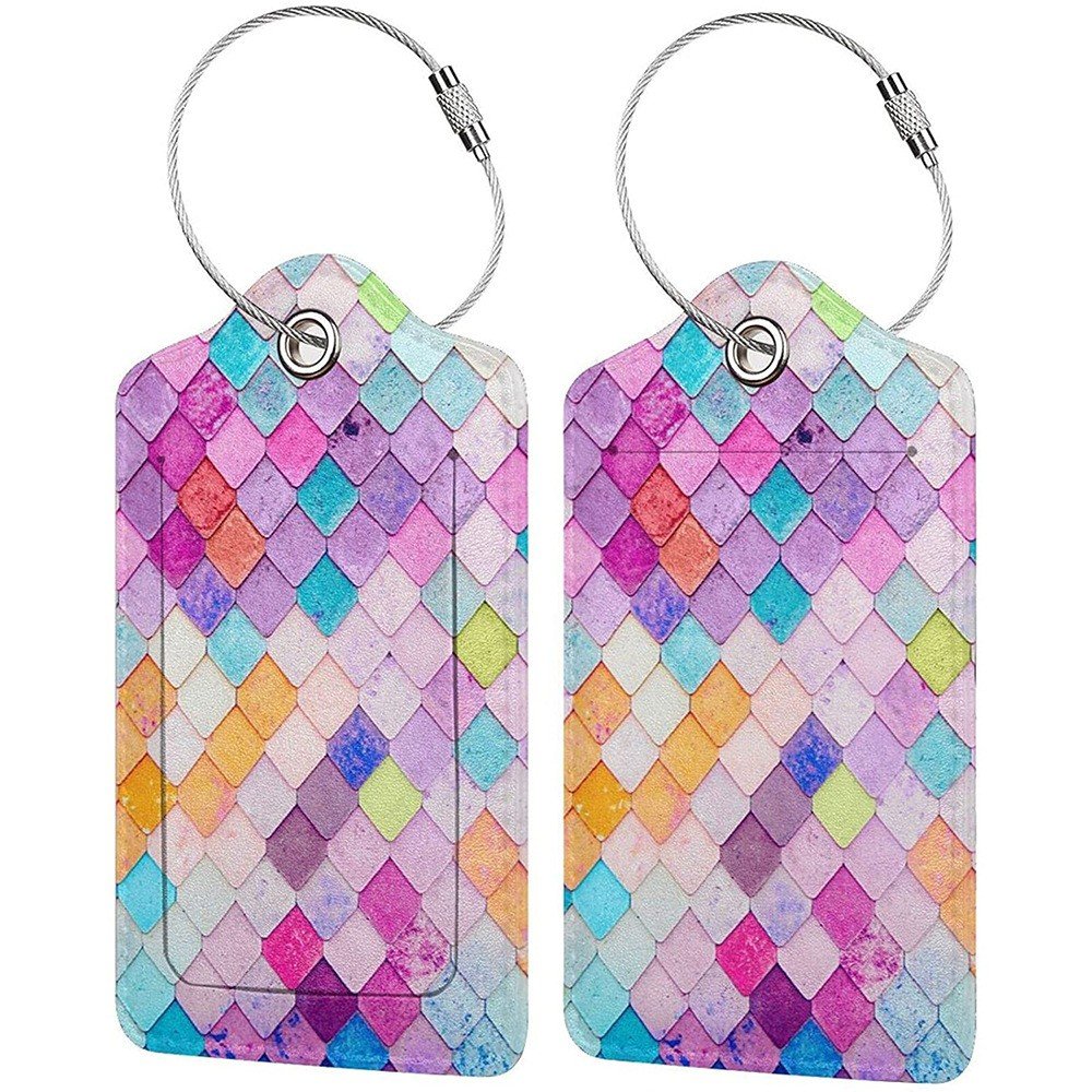 Luggage Tags, Privacy Cover ID Label with Stainless Steel Loop and Address Card for Travel Bag Suitcase - Image 15
