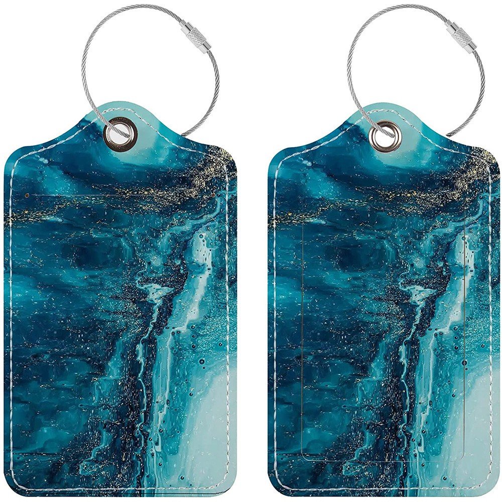 Luggage Tags, Privacy Cover ID Label with Stainless Steel Loop and Address Card for Travel Bag Suitcase - Image 17