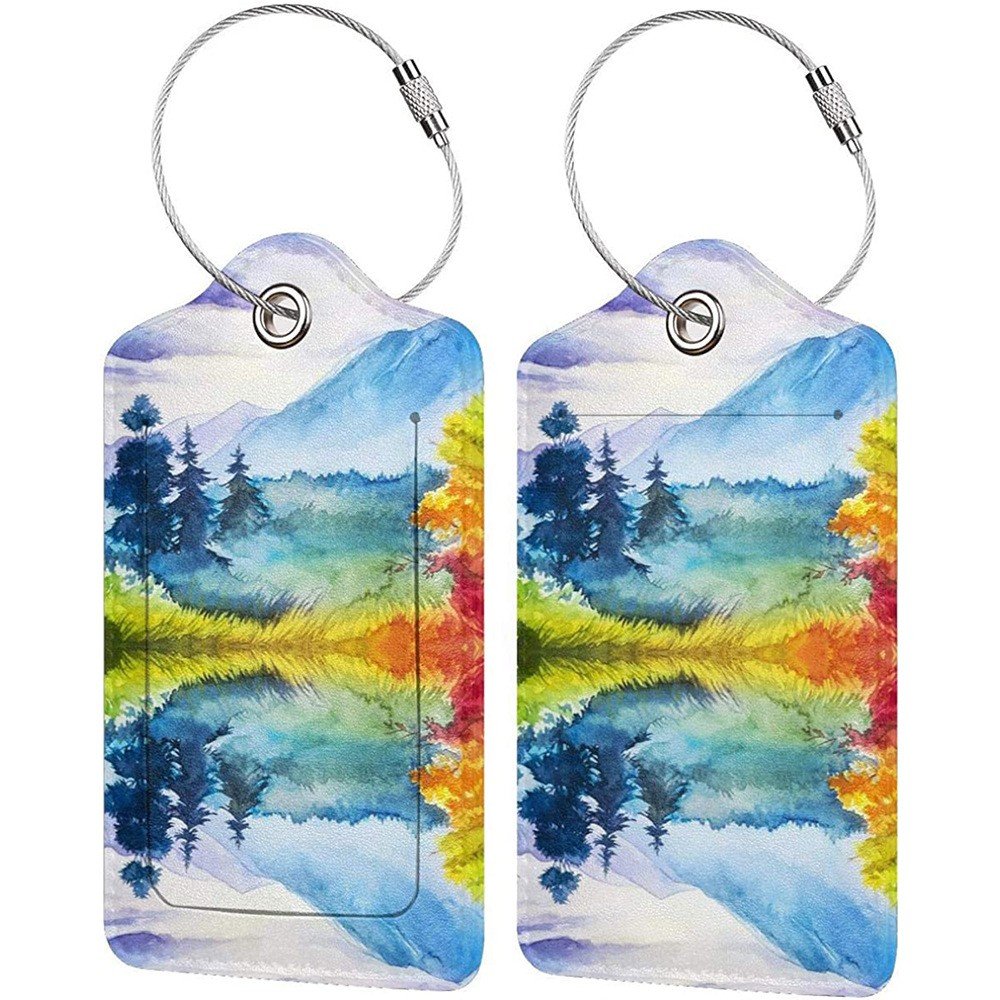 Luggage Tags, Privacy Cover ID Label with Stainless Steel Loop and Address Card for Travel Bag Suitcase - Image 18