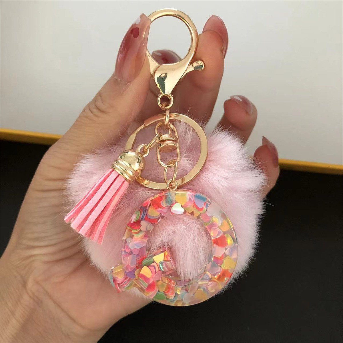 Initial Letter Keychain, heart type Keychain Cute Resin, Initial Keychain Backpack Charms, Key chain for Women, Girls - Image 10