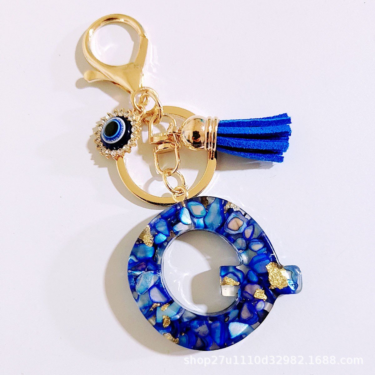 Initial Letter Keychain, Evil Eye Keychain Cute Resin, Initial Keychain Backpack Charms, Key chain for Women, Girls - Image 19