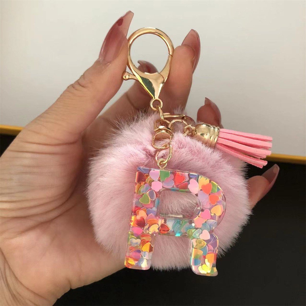Initial Letter Keychain, heart type Keychain Cute Resin, Initial Keychain Backpack Charms, Key chain for Women, Girls - Image 9