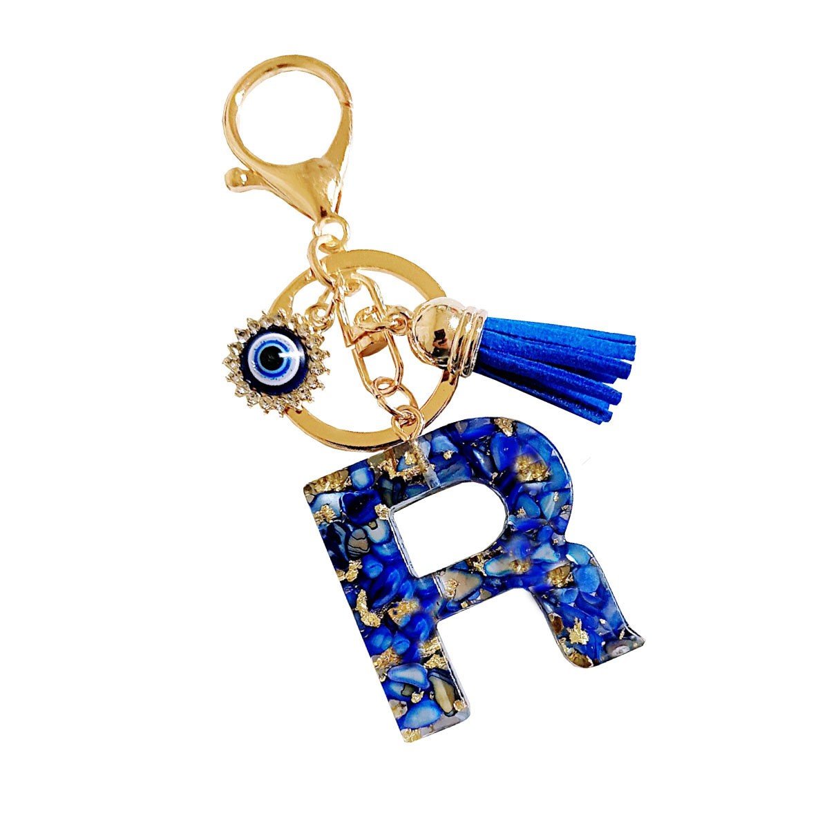 Initial Letter Keychain, Evil Eye Keychain Cute Resin, Initial Keychain Backpack Charms, Key chain for Women, Girls - Image 20
