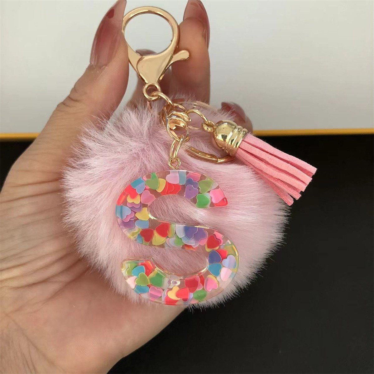 Initial Letter Keychain, heart type Keychain Cute Resin, Initial Keychain Backpack Charms, Key chain for Women, Girls - Image 8