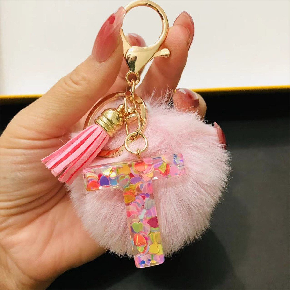 Initial Letter Keychain, heart type Keychain Cute Resin, Initial Keychain Backpack Charms, Key chain for Women, Girls - Image 7