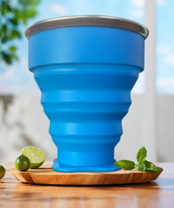 Silicone Collapsible Travel Cup - Silicone Folding Camping Cup with Lids - Expandable Drinking Cup Set - Portable, Graduated [9.22oz] - Image 7