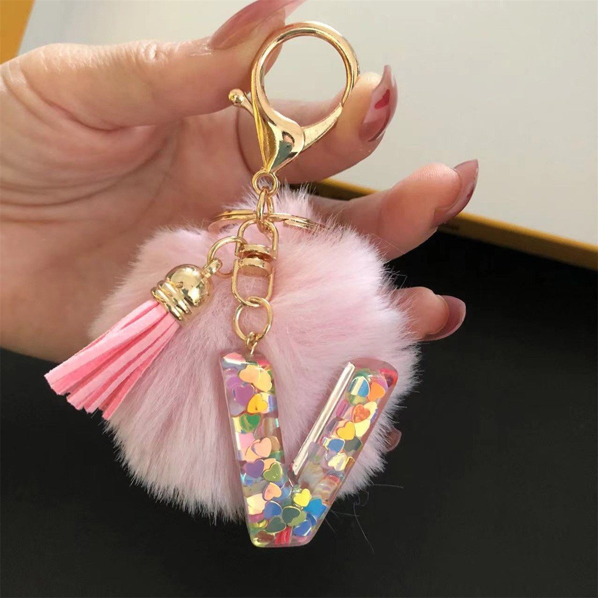 Initial Letter Keychain, heart type Keychain Cute Resin, Initial Keychain Backpack Charms, Key chain for Women, Girls - Image 5