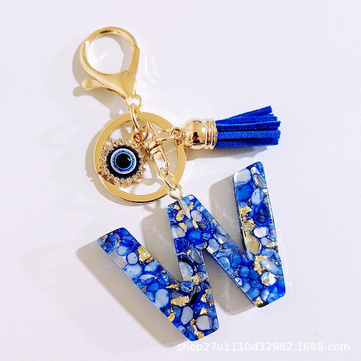 Initial Letter Keychain, Evil Eye Keychain Cute Resin, Initial Keychain Backpack Charms, Key chain for Women, Girls - Image 26