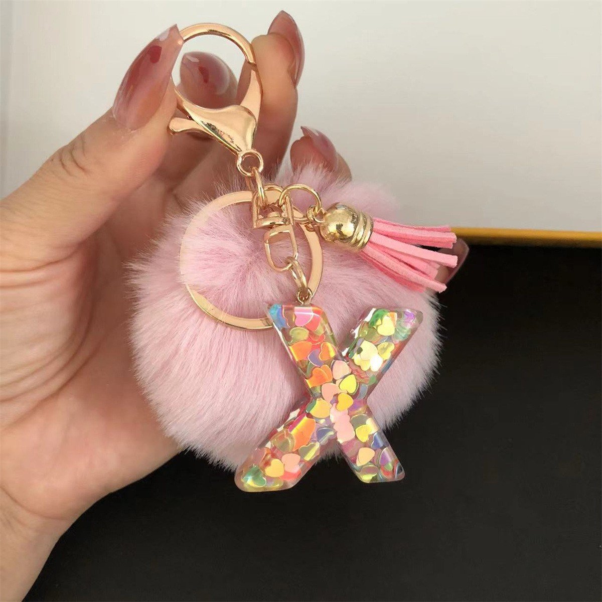 Initial Letter Keychain, heart type Keychain Cute Resin, Initial Keychain Backpack Charms, Key chain for Women, Girls - Image 3