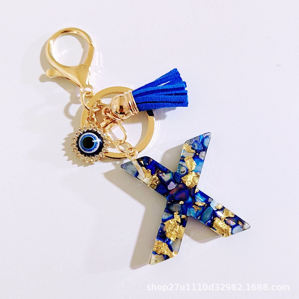 Initial Letter Keychain, Evil Eye Keychain Cute Resin, Initial Keychain Backpack Charms, Key chain for Women, Girls - Image 27