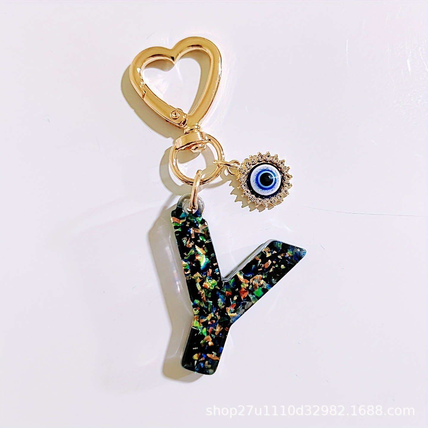 Initial Letter Keychain, heart type Keychain Cute Resin, Initial Keychain Backpack Charms, Key chain for Women, Girls - Image 22