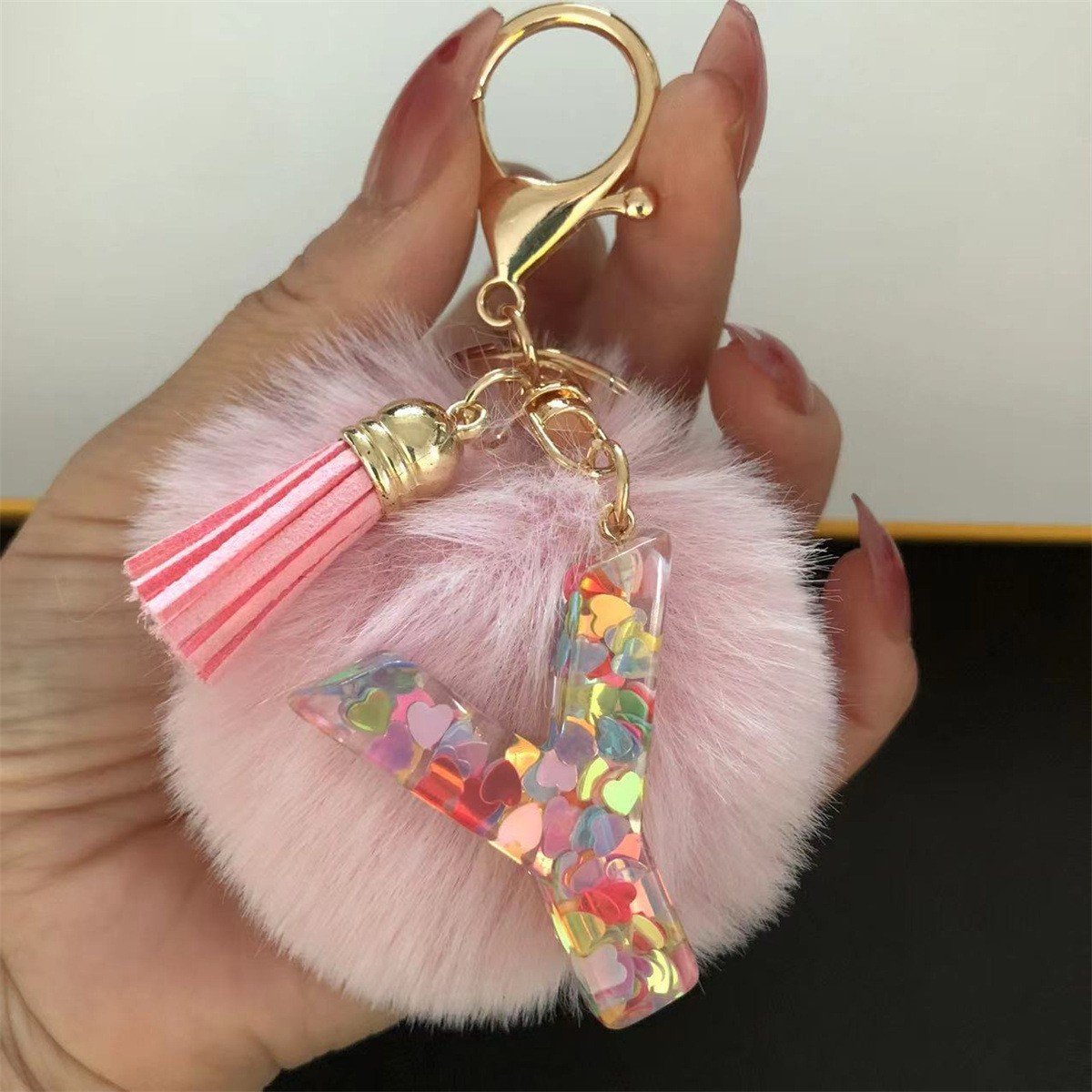 Initial Letter Keychain, heart type Keychain Cute Resin, Initial Keychain Backpack Charms, Key chain for Women, Girls - Image 2