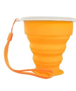 Alternative view of Silicone Collapsible Travel Cup - Silicone Folding Camping Cup with Lids - Expandable Drinking Cup Set - Portable, Graduated [9.22oz]