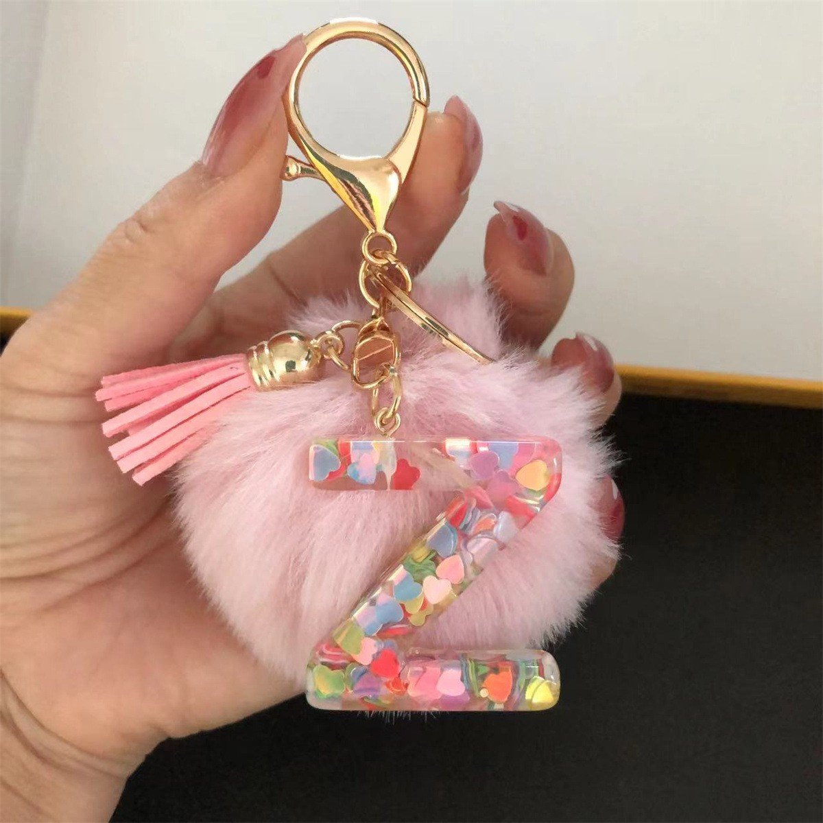 Initial Letter Keychain, heart type Keychain Cute Resin, Initial Keychain Backpack Charms, Key chain for Women, Girls - Image 26