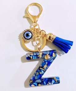 Alternative view of Initial Letter Keychain, Evil Eye Keychain Cute Resin, Initial Keychain Backpack Charms, Key chain for Women, Girls