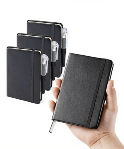 Custom Mini PU Leather Pocket Notebook with Pen and Elastic Closure