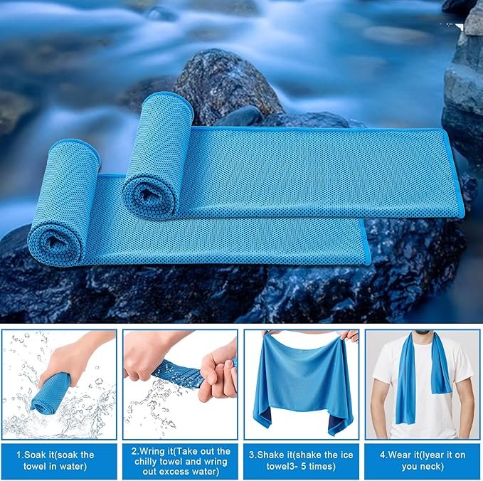 Cooling Towels (40"x12"),Ice Towel,Soft Breathable Chilly Towel,Microfiber Towel for Yoga,Sport,Running,Gym,Workout,Camping,Fitness,Workout & More Activities - Image 4