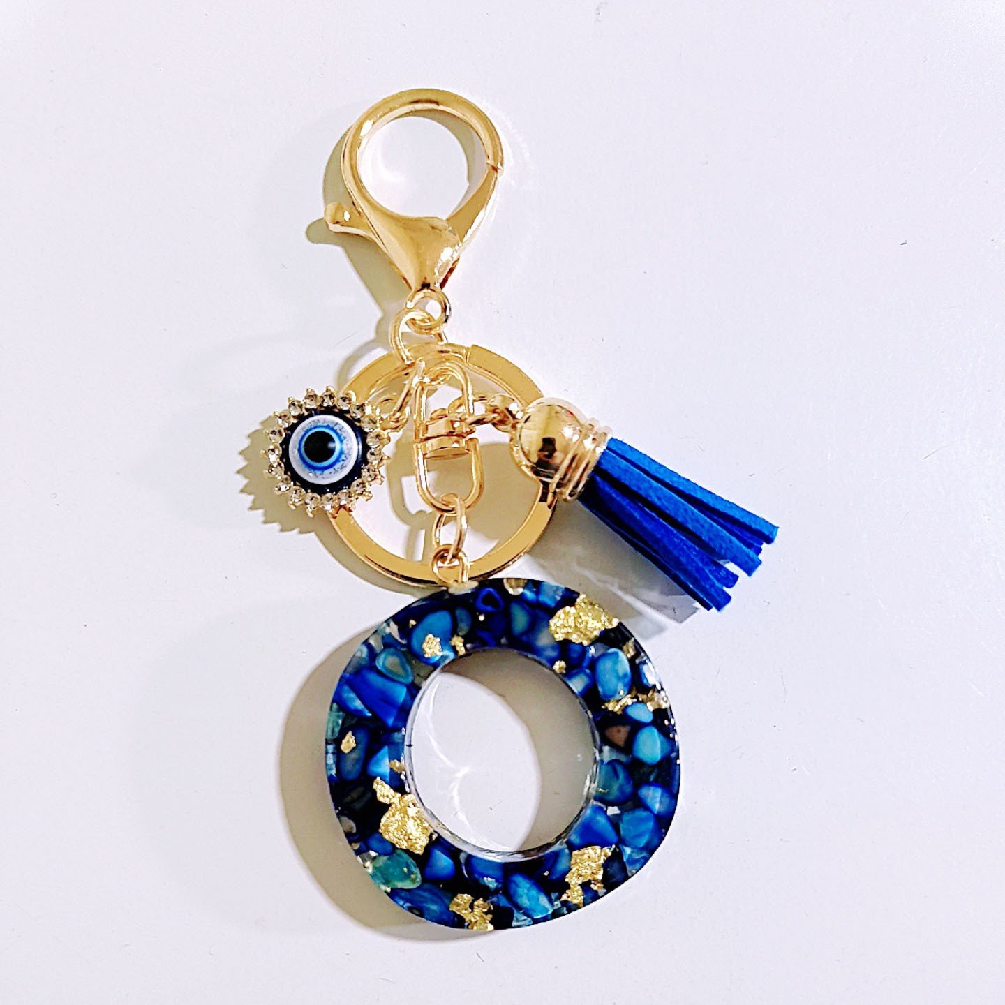 Initial Letter Keychain, Evil Eye Keychain Cute Resin, Initial Keychain Backpack Charms, Key chain for Women, Girls - Image 17