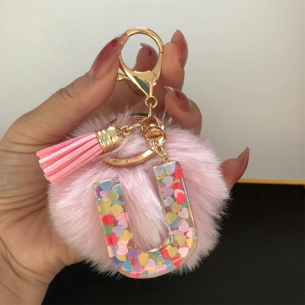 Initial Letter Keychain, heart type Keychain Cute Resin, Initial Keychain Backpack Charms, Key chain for Women, Girls - Image 6