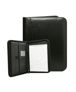 Custom Business Zipper Leather Padfolio with Tablet Sleeve & Notepad