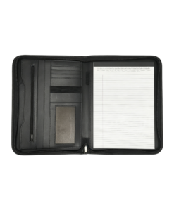 Custom Business Zipper Leather Padfolio with Tablet Sleeve & Notepad - Image 5