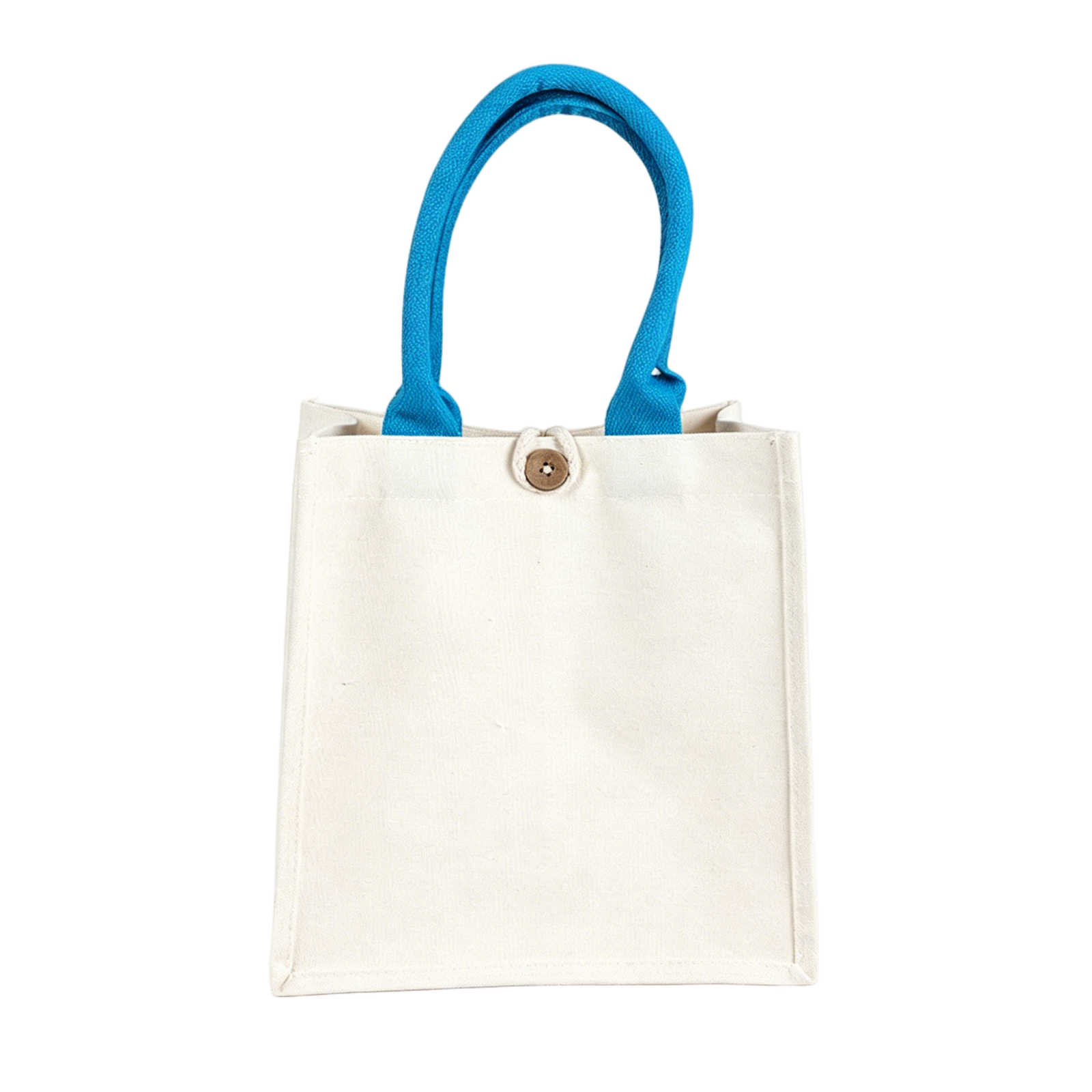 Customizable Canvas Tote Bag with Wooden Button Closure, Blank Reusable Grocery Bag with Black Handles, Perfect for DIY, Events , Personalized Gifts - Image 5