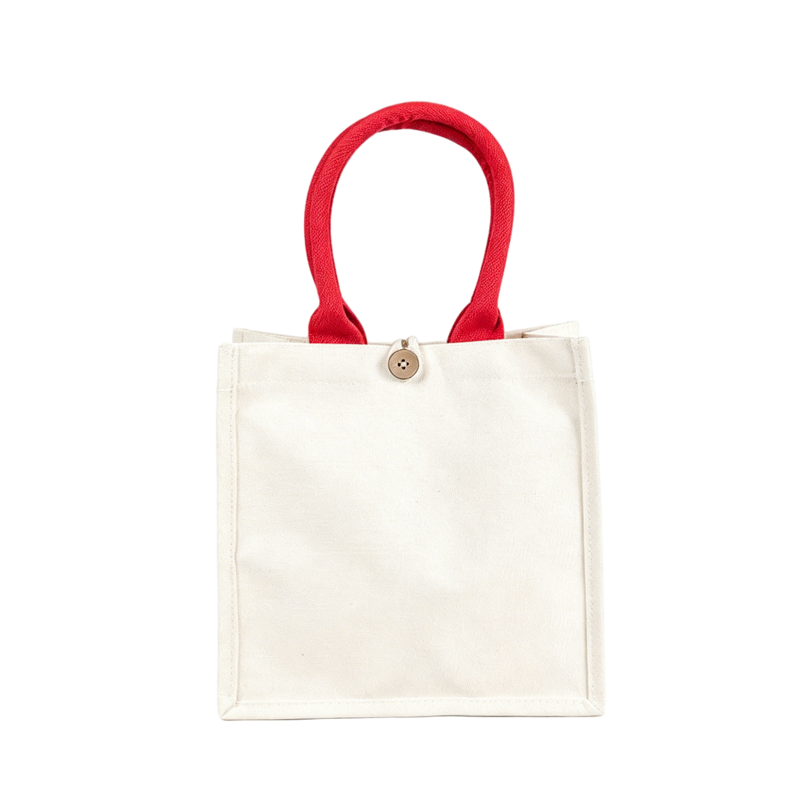 Customizable Canvas Tote Bag with Wooden Button Closure, Blank Reusable Grocery Bag with Black Handles, Perfect for DIY, Events , Personalized Gifts - Image 3