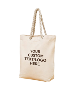 Alternative view of Blank Natural Cotton Canvas Tote Bag with Thick Rope Handles, Reusable Plain Open Top Shopping Bag for DIY Custom Logo Printing, Grocery, Beach & Daily Use