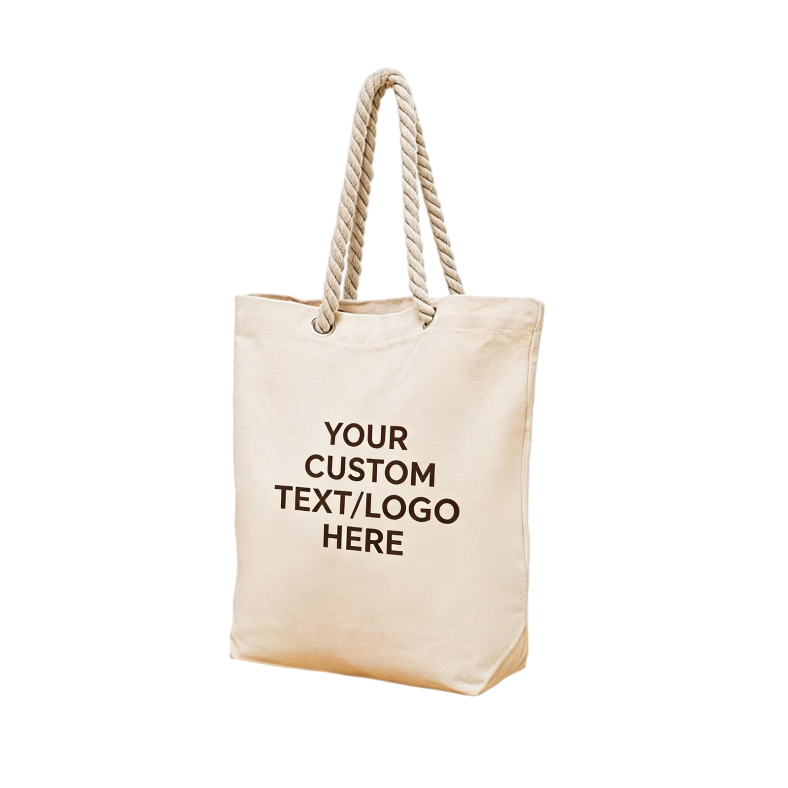 Blank Natural Cotton Canvas Tote Bag with Thick Rope Handles, Reusable Plain Open Top Shopping Bag for DIY Custom Logo Printing, Grocery, Beach & Daily Use - Image 2