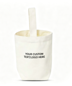 Alternative view of Natural Cotton Mini Canvas Bucket Tote Bag, Reusable Blank Open-Top Handbag with Wrist Handle, for DIY, Custom Logo, Storage & Everyday Use