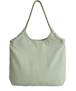 Custom Logo Foldable Shopping Tote Bag, Packable Nylon Shoulder Bag, Portable Travel Grocery Handbag