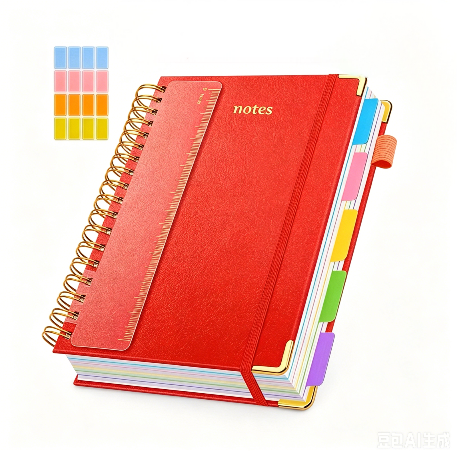 Custom A5 PU Hardcover Spiral Notebook with Colorful Dividers - Image 3