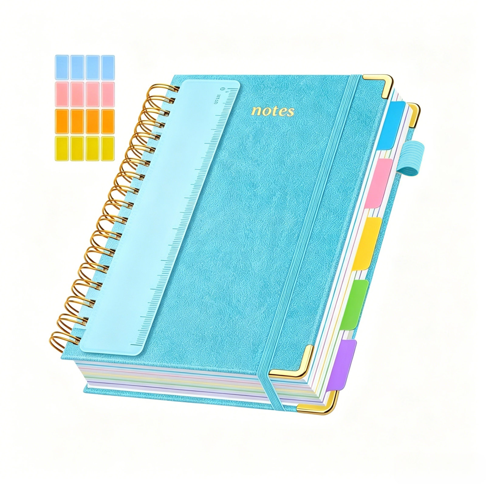 Custom A5 PU Hardcover Spiral Notebook with Colorful Dividers - Image 6