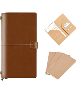 Custom Premium Handmade Leather Traveler's Notebook – Passport Size Refillable Journal