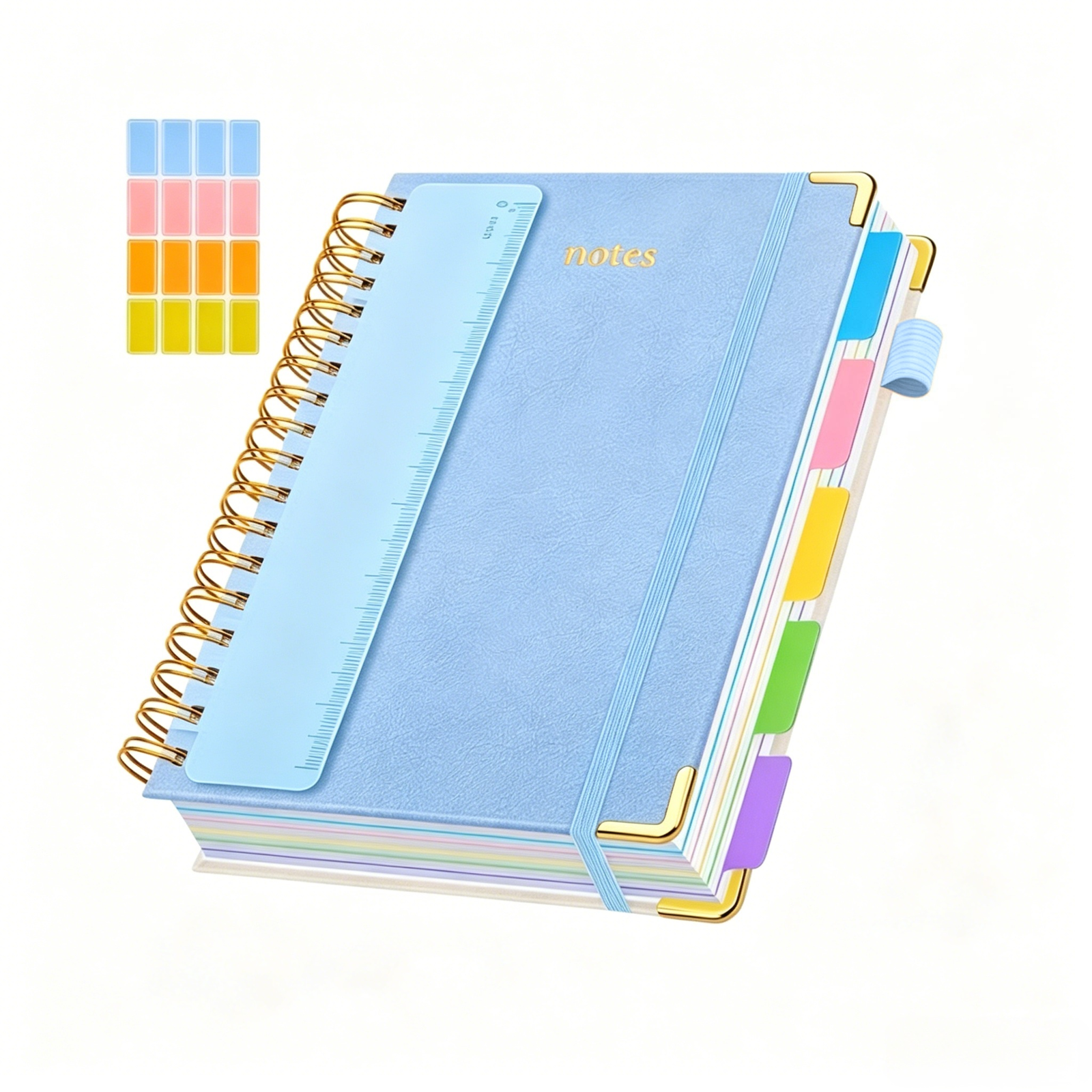 Custom A5 PU Hardcover Spiral Notebook with Colorful Dividers - Image 4