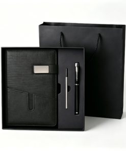 Alternative view of Custom Premium PU Leather Notebook Gift Set – A5 Lined Journal, Metal Pen, Luxury Gift Box & Gift Bag
