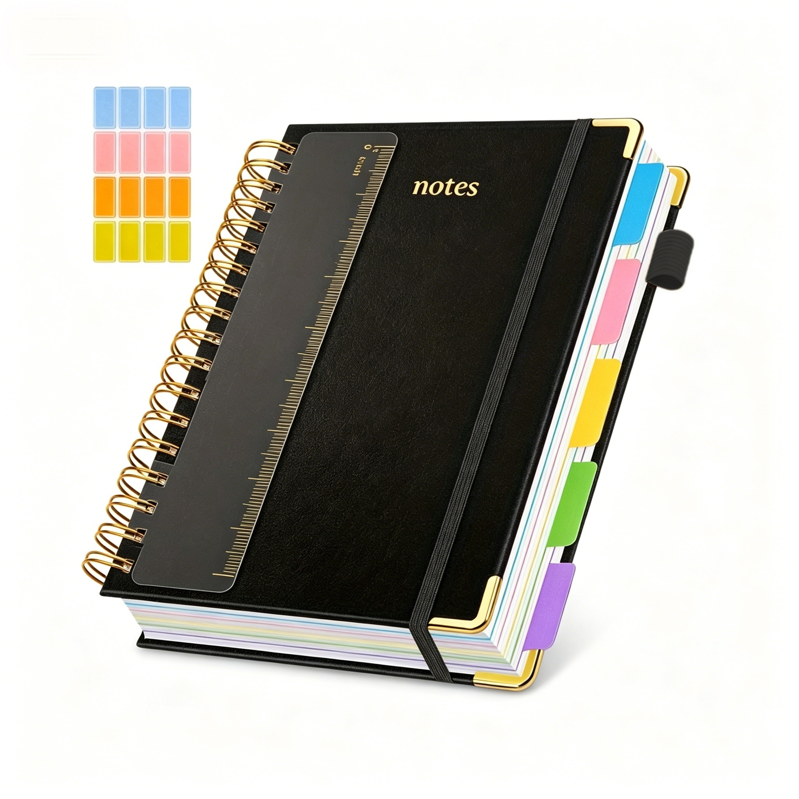Custom A5 PU Hardcover Spiral Notebook with Colorful Dividers - Image 5