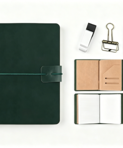 Custom Refillable Leather Traveler's Notebook with 5 Inserts & Pen Holder